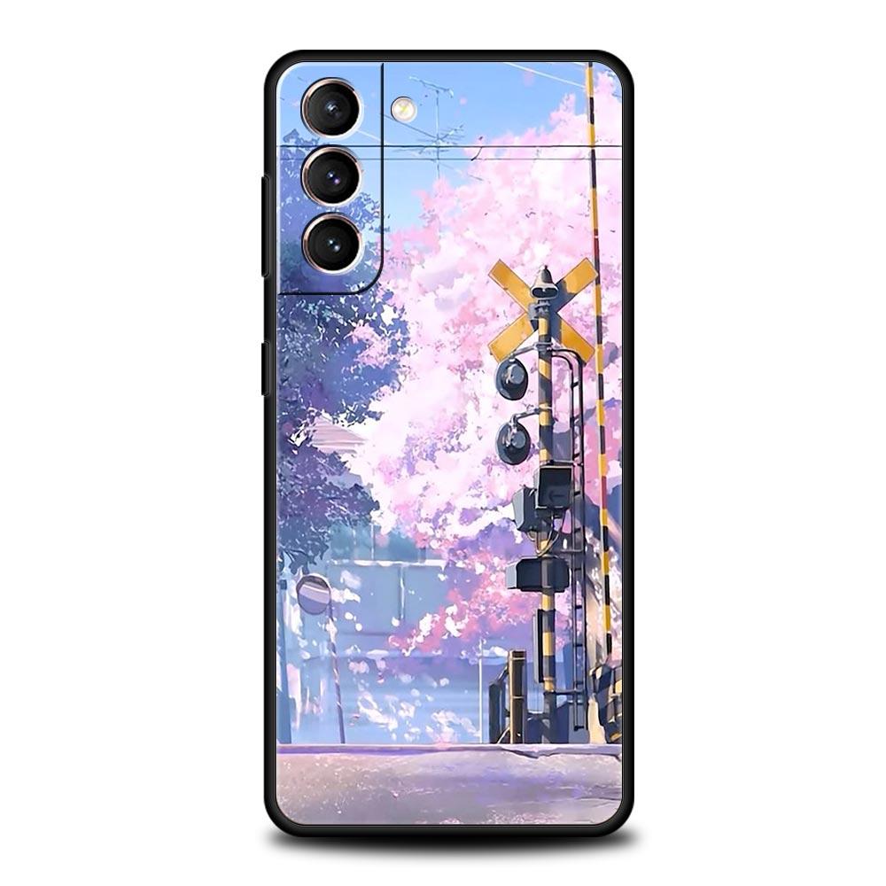 Чехол для телефона с вишней, японским поездом и горой Фудзи для Samsung Galaxy S23 Ultra S22 S21 S20 FE 5G S10 S10E S9 S8 Plus Note 20