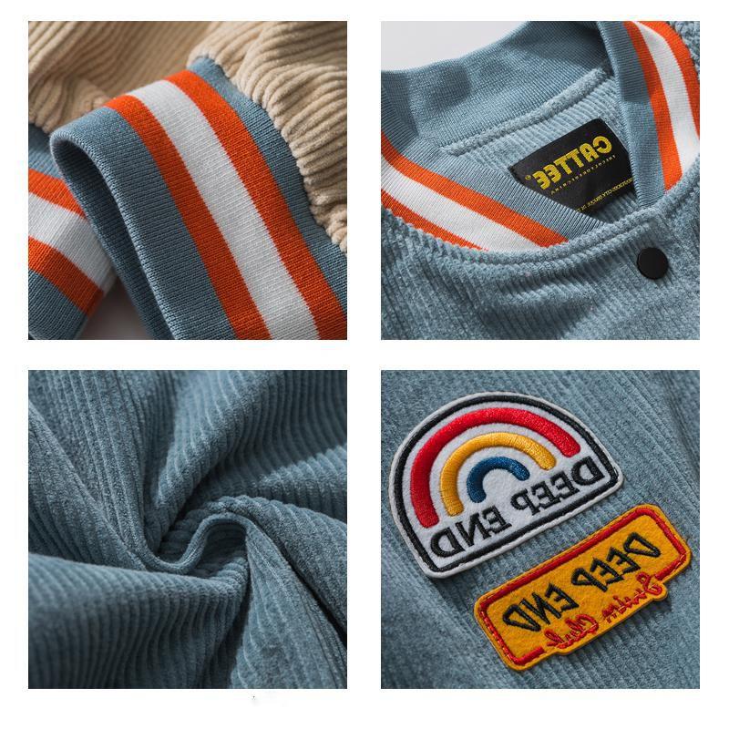 Вельветовая бейсбольная куртка с вышивкой, весенне-осенняя мужская и женская парная куртка в стиле ретро в стиле Харадзюку, уличное трендовое свободное пальто