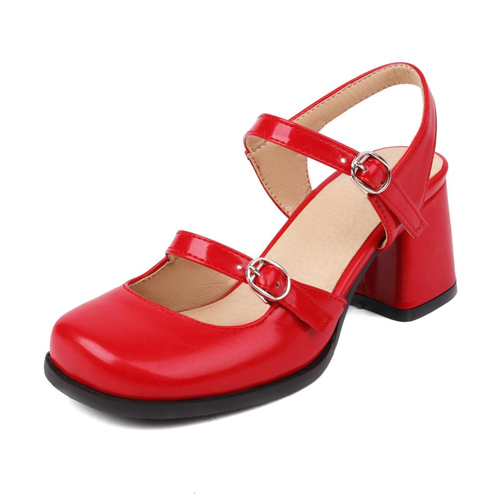 Модные женские сине-белые туфли Мэри Джейн винтажные с круглым носком и ремешком-пряжкой женские повседневные туфли-лодочки женские туфли на невысоком каблуке мокасины