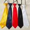 28 см Детский галстук Яркий однотонный Резинка Однотонный галстук Однотонный детский галстук Студенческий галстук Атласный галстук