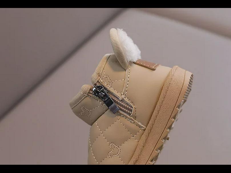 Водонепроницаемые детские зимние ботинки с плюшевой подкладкой, зимняя теплая обувь для малышей, мальчиков и девочек в возрасте от 1 до 6 лет.