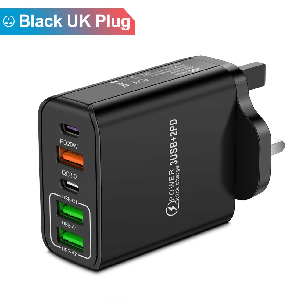 80 Вт USB зарядное устройство PD быстрая зарядка тип C мобильный телефон адаптер для iPhone 15 быстрая зарядка ЕС/США/Великобритания вилка настенное зарядное устройство