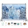 1pc 2D Winter Wonderland Backdrop - Ice City and Forest Scene Background Perfect for Christmas and Winter-Themed Parties No Po