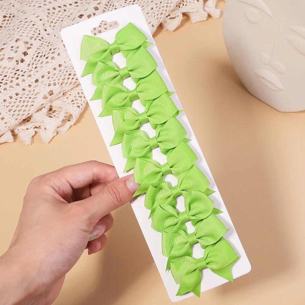 10 шт./набор однотонных репсовых лент, заколки для волос для детей, банты, заколки для волос, бутик, ручная работа, головные уборы, аксессуары для волос для девочек и младенцев