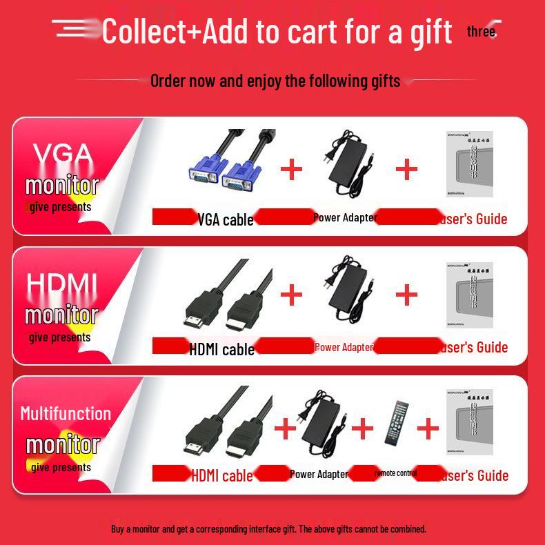 24/22/27-дюймовый HD настольный монитор с HDMI и VGA для дома и офиса