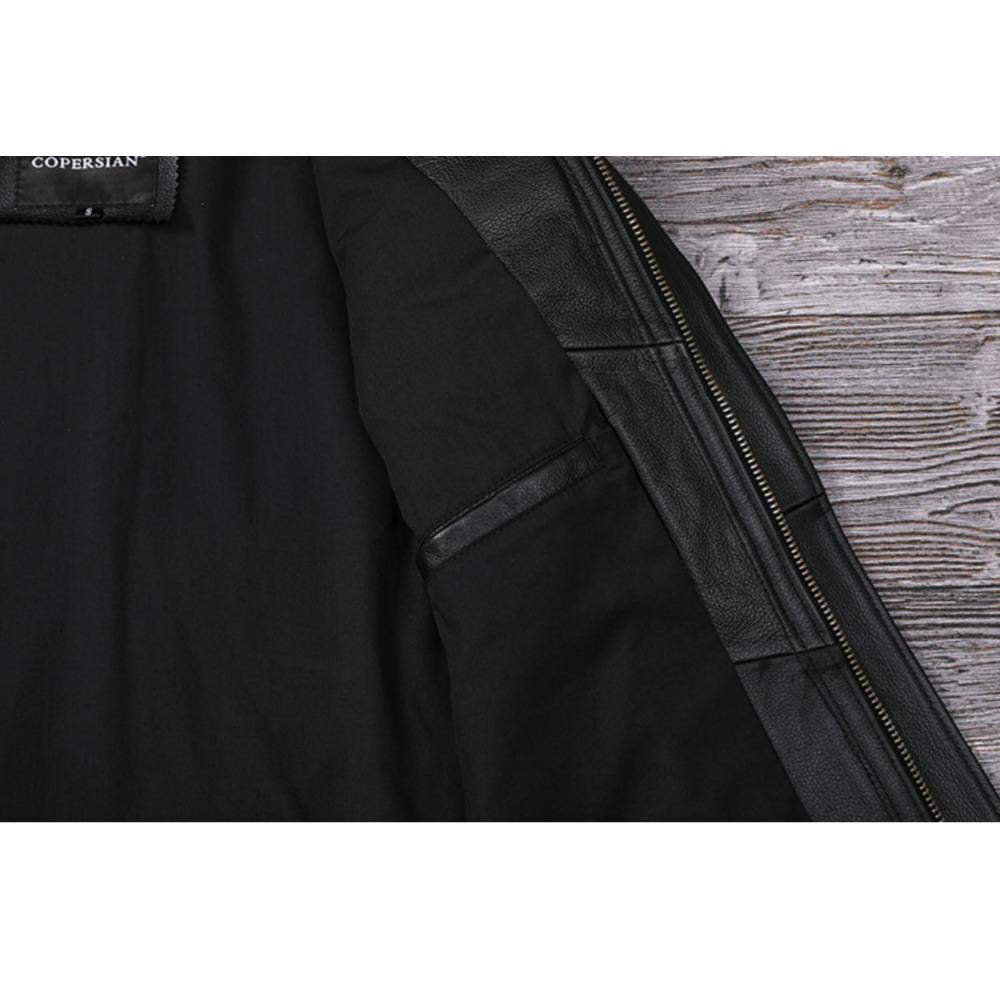 Китайский размер Мужская кожаная куртка Стиль Натуральная коровья кожа Пальто Мягкий приталенный крой Весна