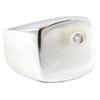 Men's Signet Ring Silver 'Charles' White Silver (rhodium) - 13x13 Mm