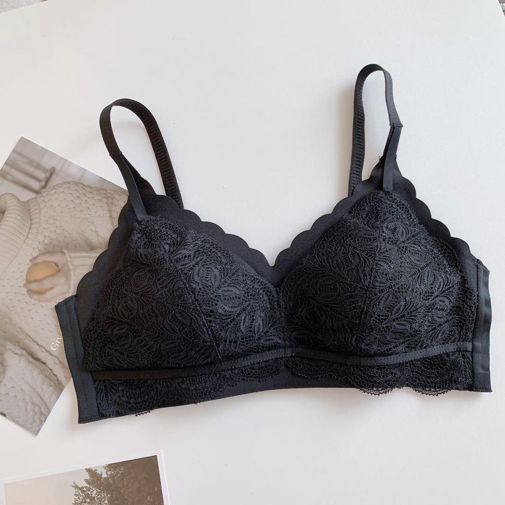 Collagen lace latex underwear seamless steel ring gathering small adjustment bra women's latex mold cup