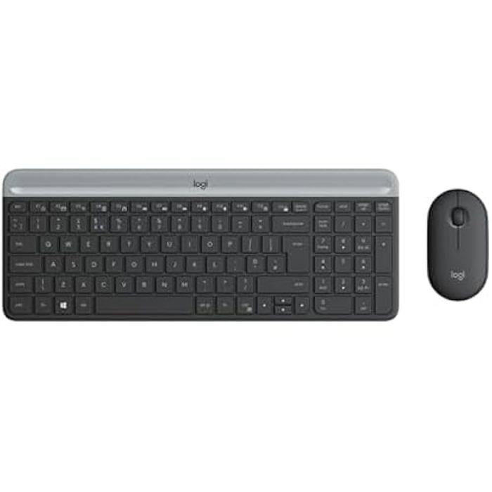 Clavier et souris sans fil - LOGITECH - Slim Wireless KEYB+Mouse Combo WRLS - USB - Récepteur sans fil - Noir