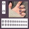 Quick And Stylish Gray Purple Cat Eye Short Nail Set 24pcs Press On Nail Full Cover False Nail Manicure For Daily Wear