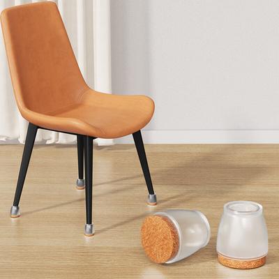 Hujia Chair Leg Protectors, Thickened Table And Chair Foot Pads, Non-Slip Chair Leg Cushions, Dining Chair Protectors, Round Transparent, Pack of 24