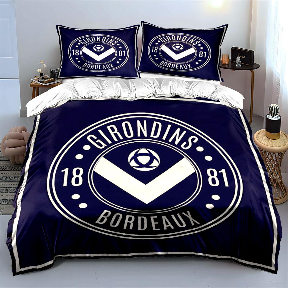 Girondins Bordeaux Logo Design Bedding Duvet Cover Set Duvet Cover Pillowcases (1*Duvet Cover 2*Pillowcases, without duvet insert)