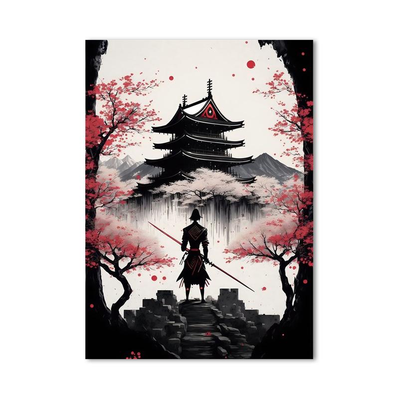 Японский замок, самурайский храм, холст, живопись, просто японский пейзаж, постеры и принты, настенные художественные картины для украшения дома