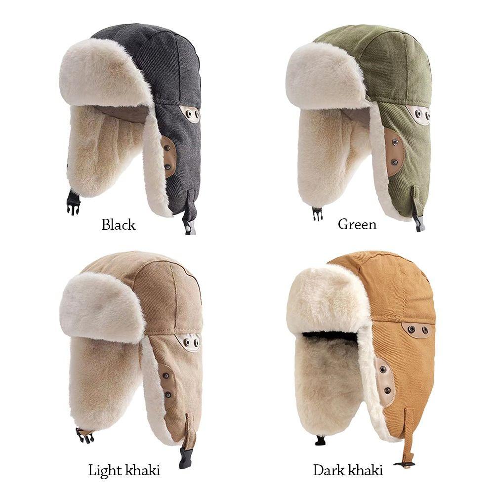 Thick Winter Cap Plush Ski Russian Cap Outdoors Earflap Bonnet  for Men Women