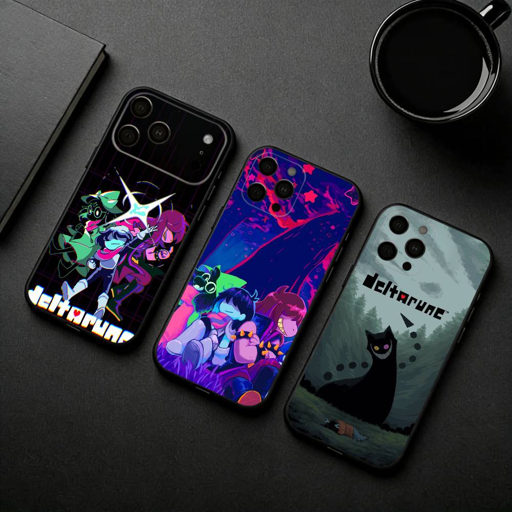 Чехол для телефона D-Deltarune-E для iPhone 17pro, 16, 15, 14, 13, 12, 11 Plus, Pro Max, XS, Мягкий силиконовый черный чехол