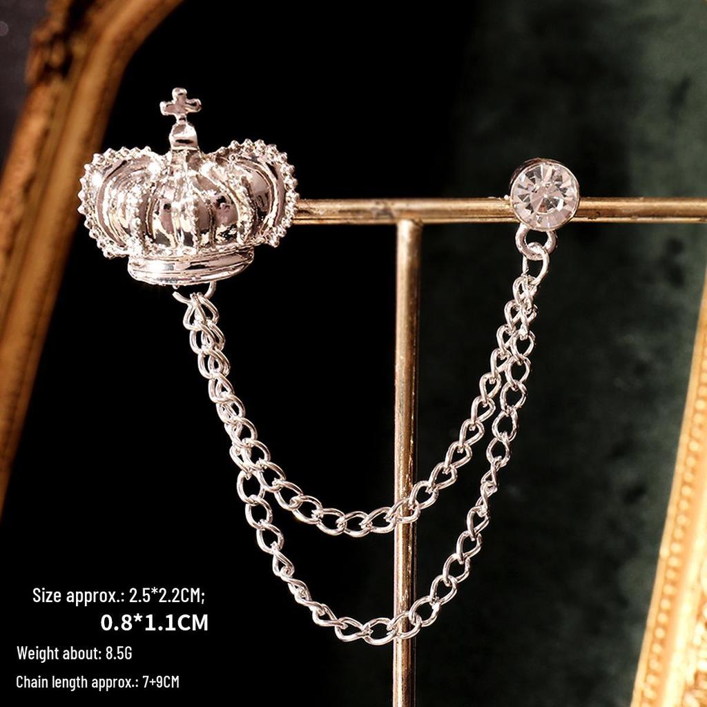 Baroque Rhinestone Pearl Corsage Necklace Brooch - Retro British Court Suit Accessory