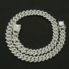 Fashion Men Cuban Link Iced Out Necklace 14MM Width Rhinestones Chain Rapper CZ Cuban Chain Necklace Hip Hop Birthday Jewelry
