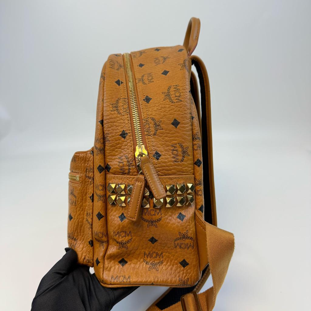 [Pre-Owned] All Over Logo Print Coated Canvas Backpack Small - Very Good #W4LBOC