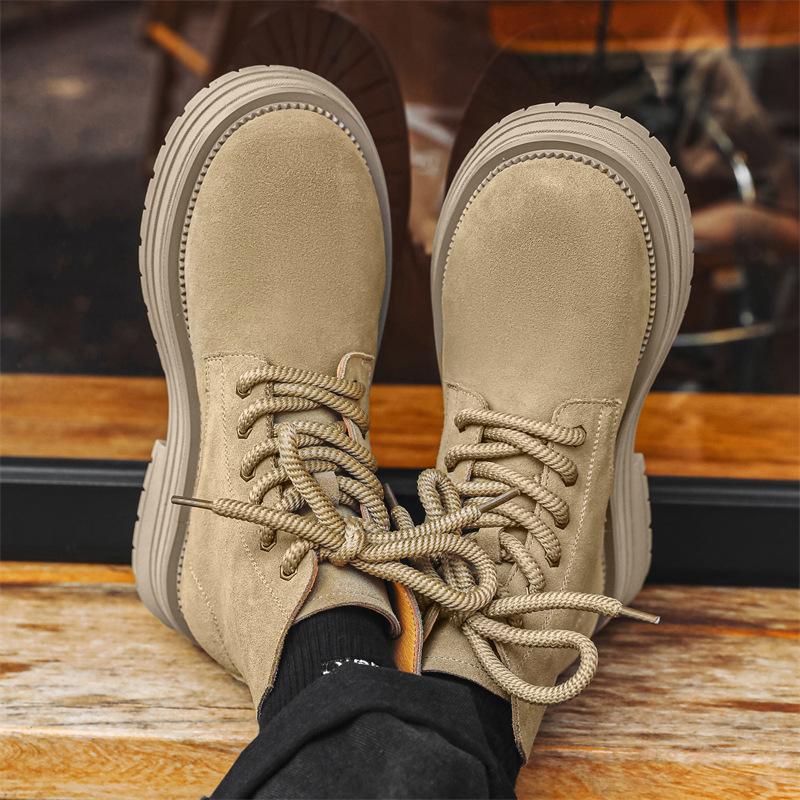 Martin boots men's autumn and winter couple high-top tooling boots British style mid-top matte leather boots tide 24458-J