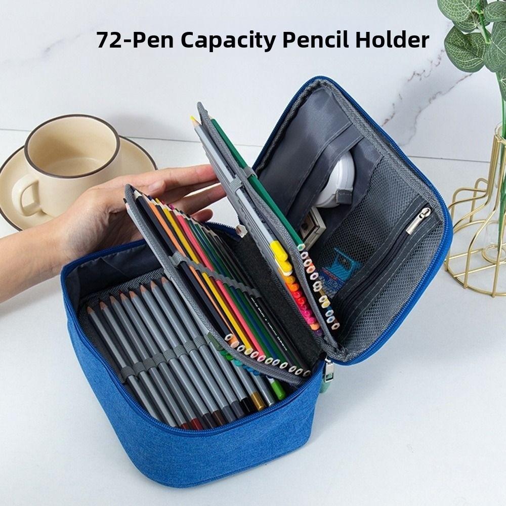 Large Capacity Porous Pencil Case 72 Hole Oxford Cloth Pencil Case Art Storage Pen Case  Student