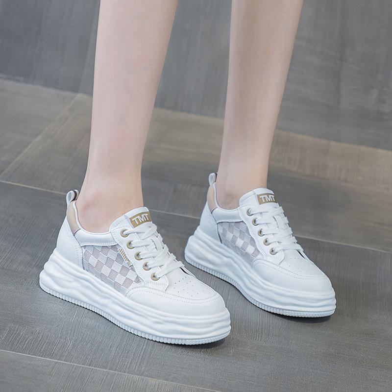 Women's Breathable Casual Walking And Running Shoes Summer New Women's Thick Bottom Casual Sports Board Mesh Breathable 34-39