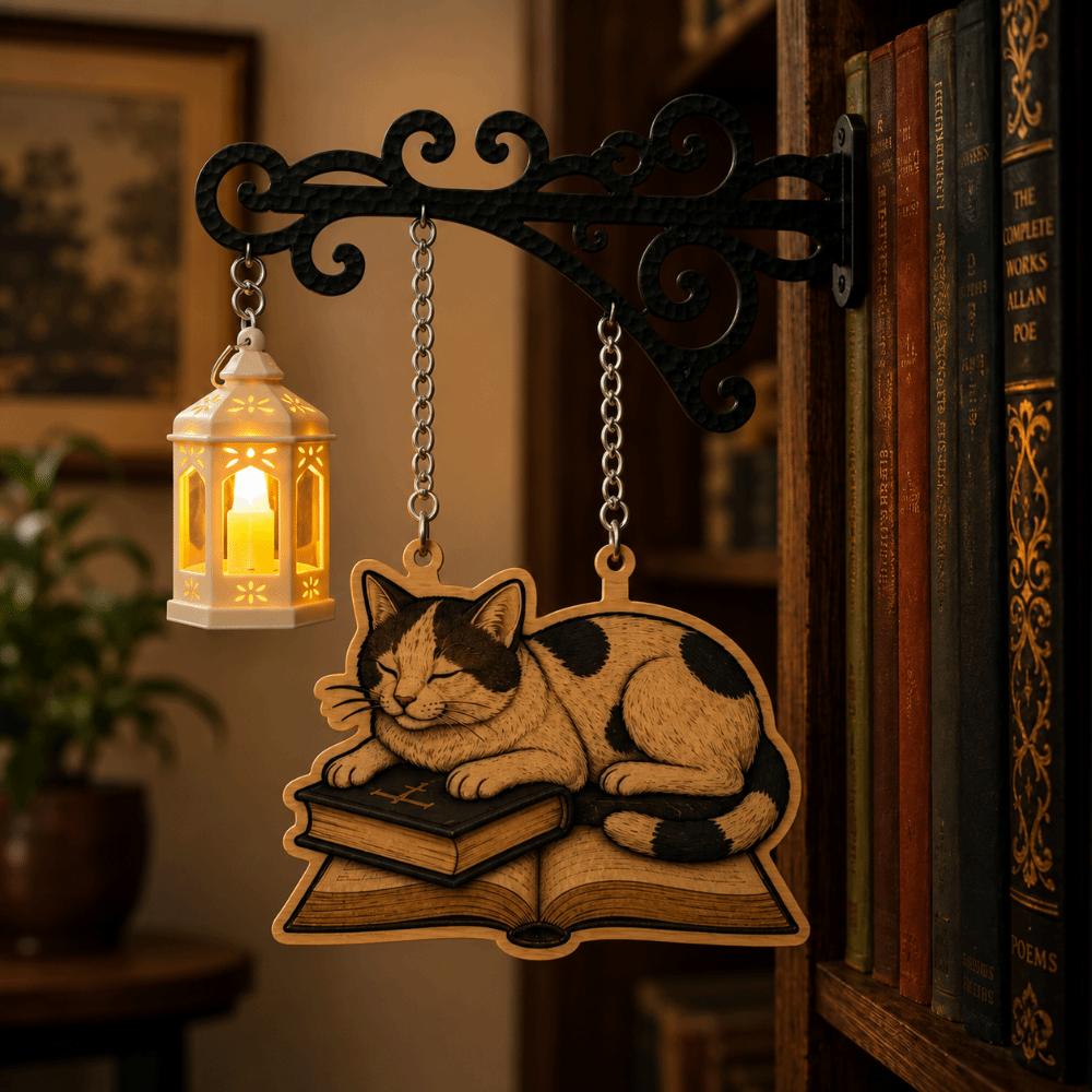 Vintage Library Lantern Miniature Reading Light Spooky Ambiance Bookcase Lamp  Home Decor