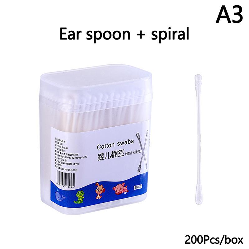 200 шт. двойные одноразовые ватные палочки для макияжа, носа, ушей, чистящие безворсовые ватные палочки для ухода за ушами, тампоны для ухода за детьми