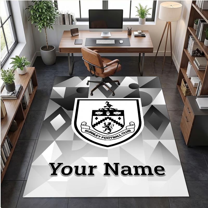 Crystal Velvet Rug Burnley Football Print Custom Name Text Floor Mat Home Decor