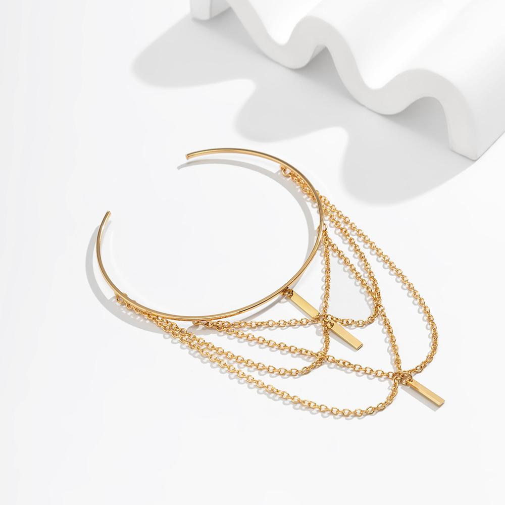 Винтажный открытый браслет-манжета, многослойный кулон с кисточками, браслеты-манжеты для женщин, длинная цепочка, ювелирные изделия