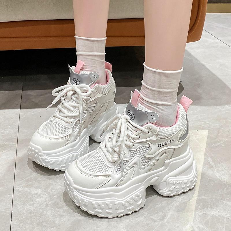Fashion Summer Breathable Mesh Sneakers Thick Bottom Sports Shoes 2025 New Women Wedges Casual Chunky Shoes High Platform Sneakers