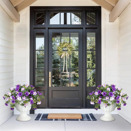 2 шт. Подвесные искусственные ипомеи, устойчивые к УФ-излучению, реалистичные поддельные пластиковые цветы, свадебная вечеринка, сад, настенный декор, искусственное цветение