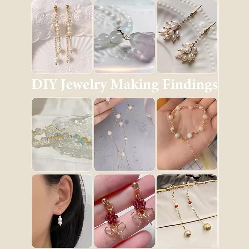 Булавки для DIY, 50 шт./лот, булавки с шариком, покрытые настоящим золотом 14 карат, для изготовления украшений, аксессуары для браслетов/серьг