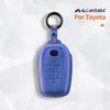 Alcantara Car Key Case Cover Holder Key Shell Buckle For Toyota Alphard Vellfire Sienna Granvia 6 Button Keychain