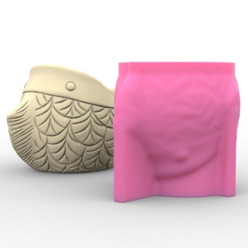 Silicone Vase Molds Flower Jar Mold Fish Shape Unique Flowerpot Molds Succulent Vase Moulds for Hand-Making Craft