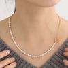 92.5 Silver Italian Chain Y Layered Pearl Necklace