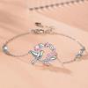 Mai Xiang Happiness Mai Ear Wreath Bird Bracelet Ins Fashion Versatile Pink Zircon Hand Jewelry