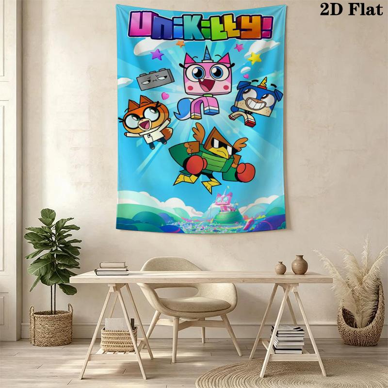 Unikitty cartoon-inspired Pattern Home Decor Tapestry, Wall Hanging, Decorative RV Wall Cloth.XGT0914215