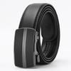 New Men's Real Beef Two Layer Leather Open Edge Wear Automatic Buckle Belt Imitation Steel Business Casual Men's Belt