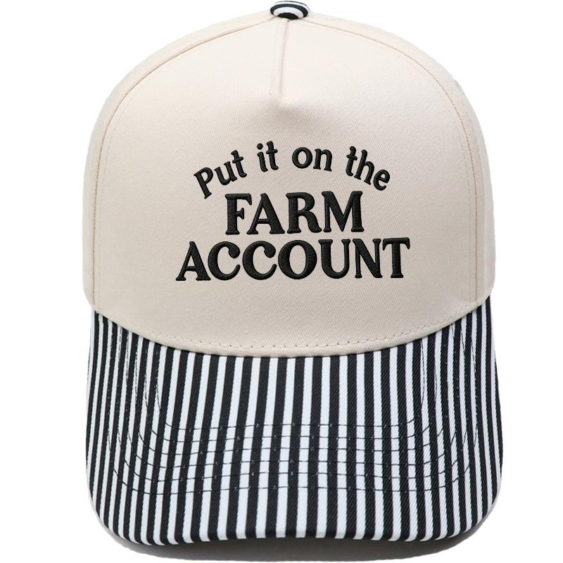 Put it on the FARM ACCOUNT Truck Driver Hat Embroidery Color Matching Baseball Cap Female Casual