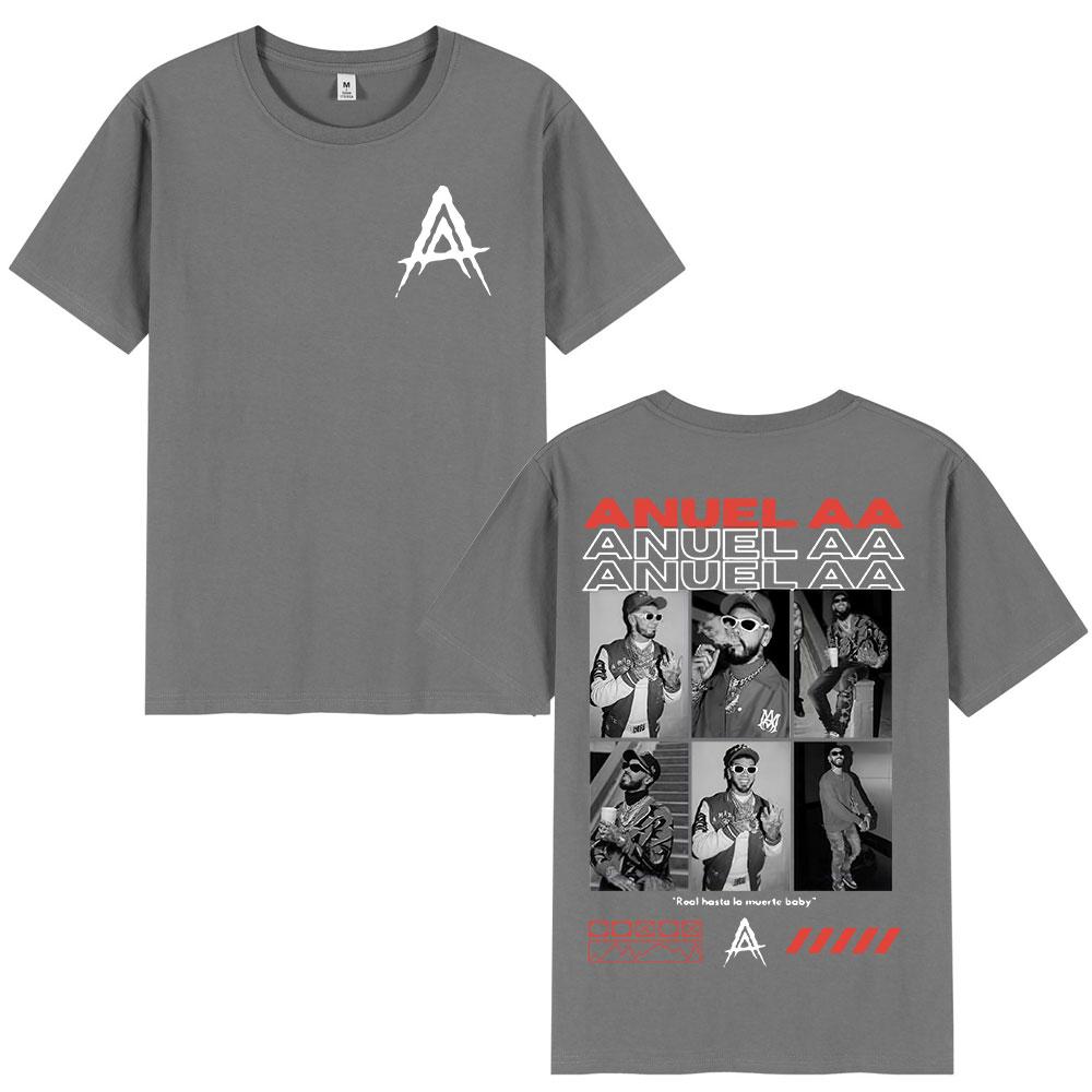 Rapper Anuel AA Tour Graphic T Shirt Unisex Women Hip Hop Retro Short Sleeve TShirt 100 Cotton Oversized T Shirts Tops Streetwear