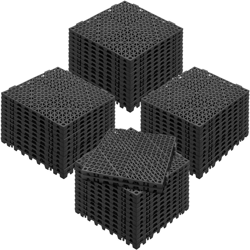 VEVOR Modular Interlocking Cushion, 50 Pack 30 x 30 cm Splicing Drainage Mats, Soft PVC Interlocking Drainage Floor Tiles
