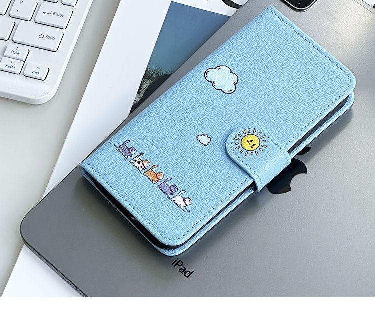 Cartoon Cute Cat Wallet Leather Case for Apple iPhone 17 Pro Max- Flip Stand Card Holder Shockproof Full Cover on iPhone 17/16/15/14/13/12/11/Pro/Plus