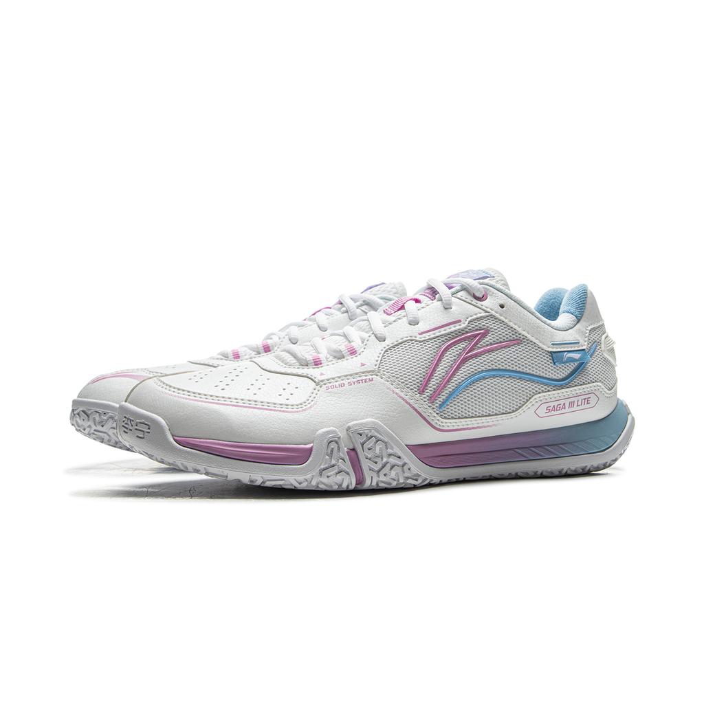 Li Ning Saga 3LITE Амортизирующие износостойкие низкие бадминтонные кроссовки унисекс стандартные белые AYTV003-1