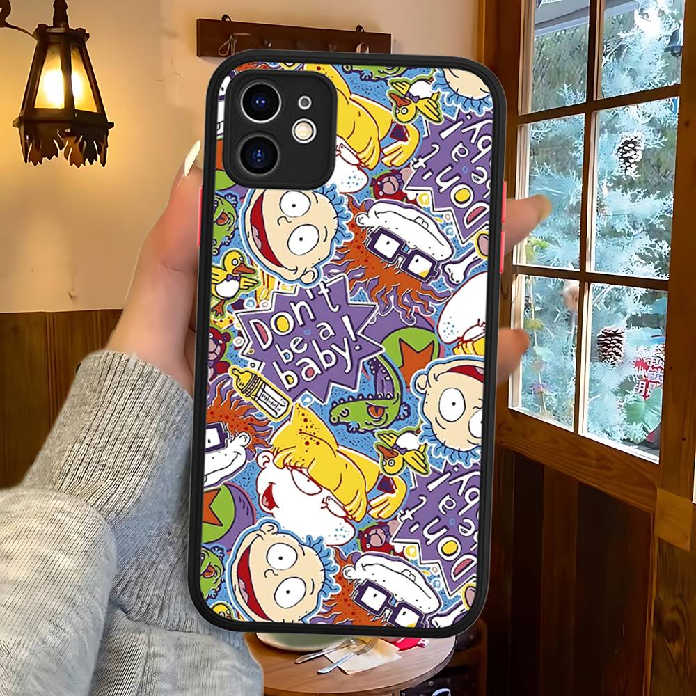 Funny Cartoon R-Rugrat Phone Case For IPhone 16 15 14 11 12 13 Pro Max Plus 12 XS Max Back Cover Matte Case
