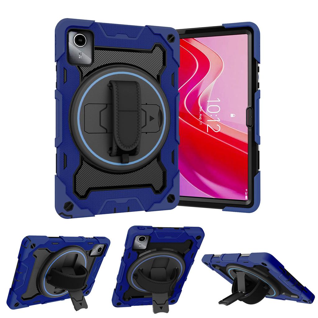 Rotating Rugged Case for Lenovo Xiaoxin Pad 2024 Tab M11 TB-330FU TB-331FC Armor Cover with Hand Strap 3-Layers Protection Funda