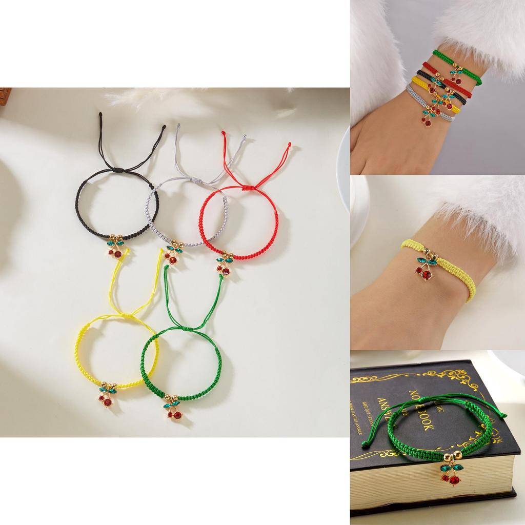 Handcrafted Woven Friendship Bracelet With Fruit Design For Teens And Casual Wear