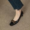 Medium Heel Square Head Small Heel Single Shoes Women's Spring Gentle Shallow Mouth High Heel Women's Shoes
