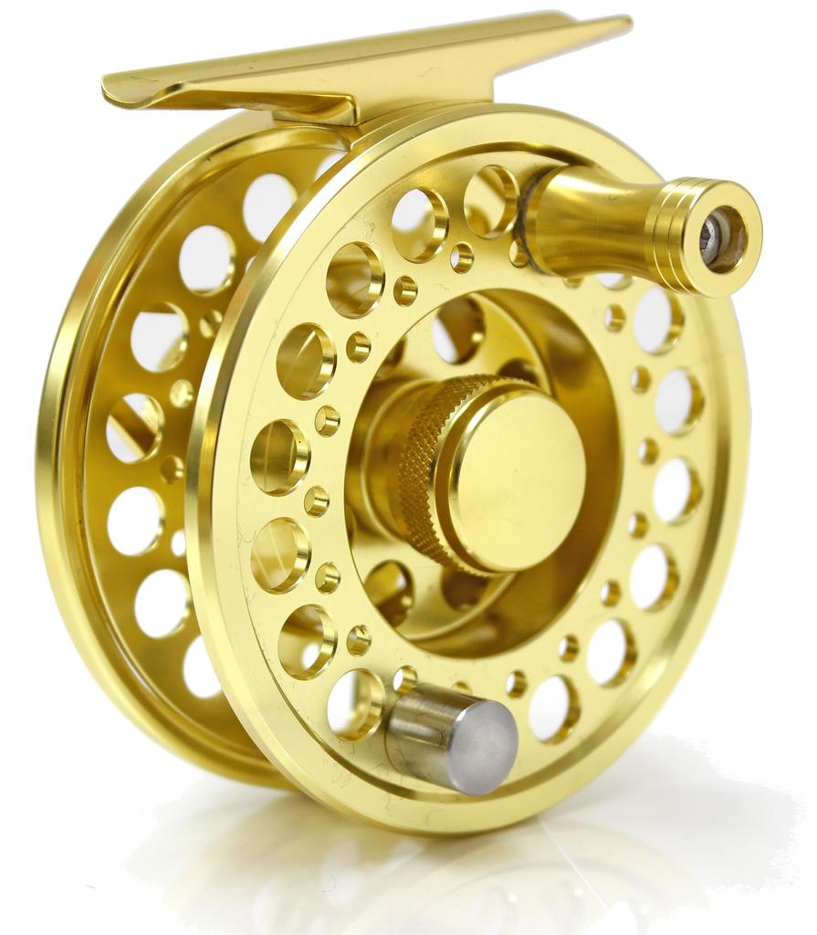 Легкая катушка Akisco Air Light Fly Reel с чехлом для ножки катушки, золотая, ARA-5D #10