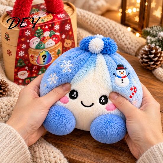 Рождественская плюшевая игрушка-пельмень с пароваркой, Сжимаемая игрушка для снятия стресса, Плюшевая игрушка-паровая булочка, Мультяшное украшение для праздника