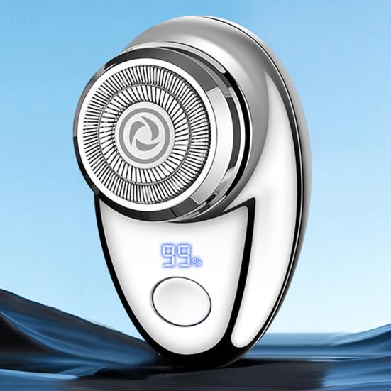 Мужская электробритва с цифровым дисплеем, USB перезаряжаемая мини-дисковая бритва для путешествий, портативный беспроводной триммер для волос, инструмент для удаления бороды, подарок парню